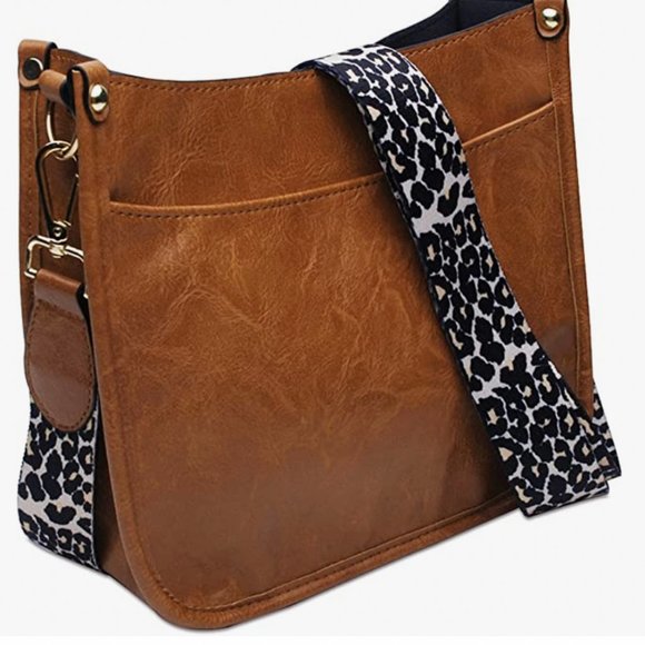 NWOT TAN VEGAN CROSSBODY GOLD HARDWARE - Picture 2 of 5